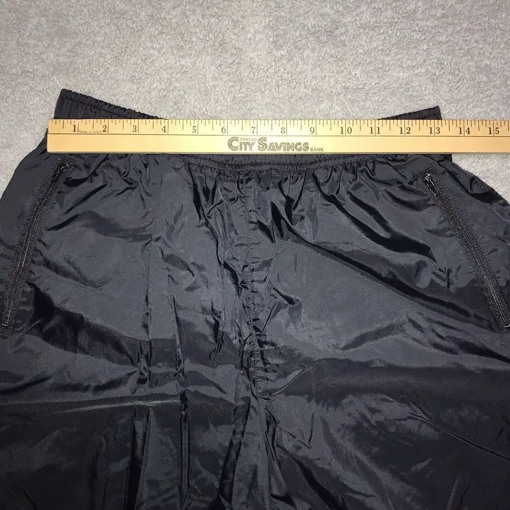 Vintage Nike Women's Black Ankle Zip Nylon 90's Track Pants Lined‎ Medium 8-10
